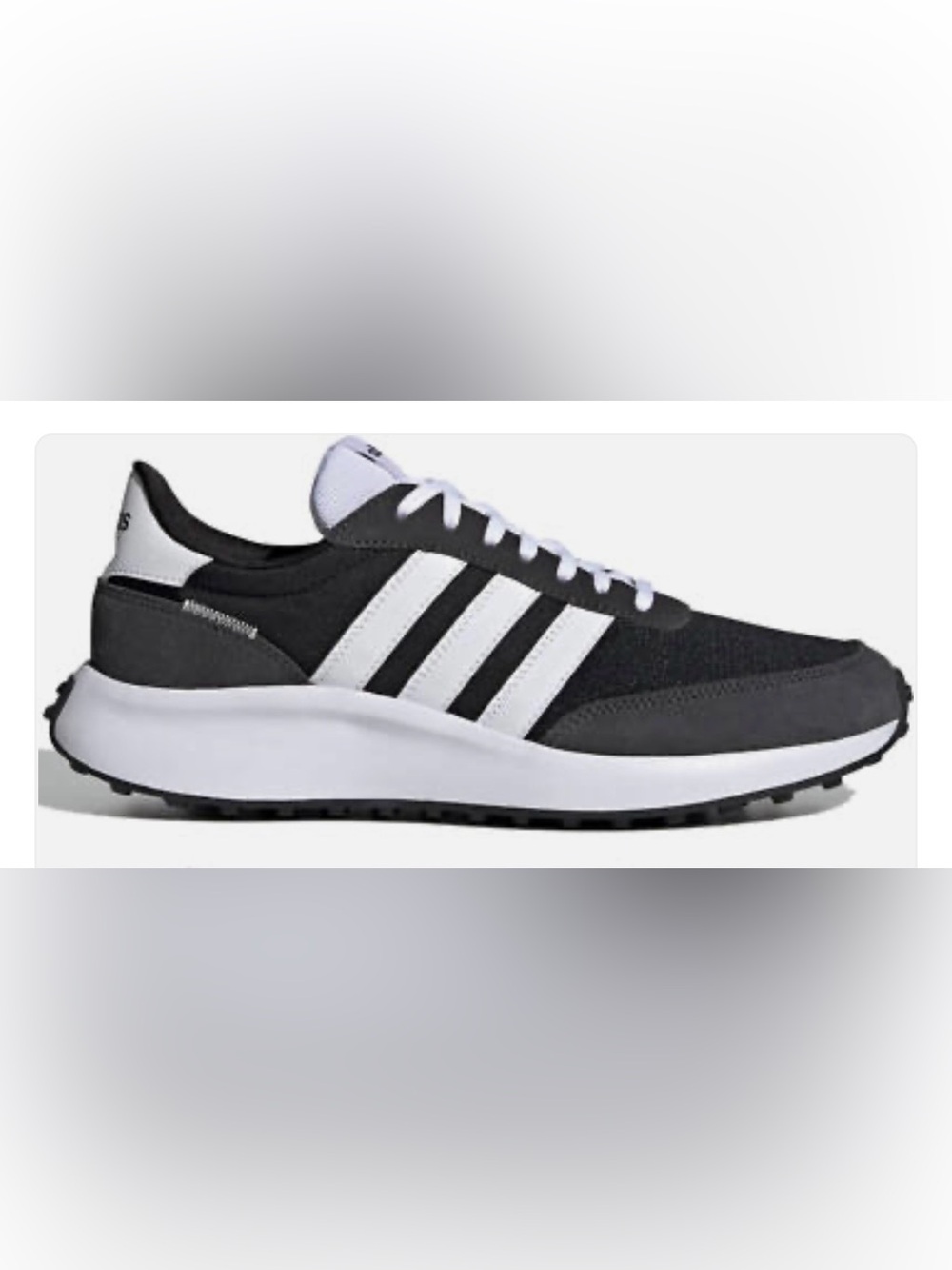 adidas Black and White Low-Top Running Sneakers